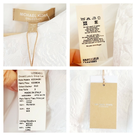 Michael Kors White Brocade Silk Lace Formal Dress - Picture 11 of 11